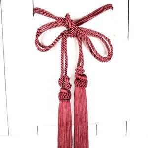 Double braided rope silky tassel chord tie belt